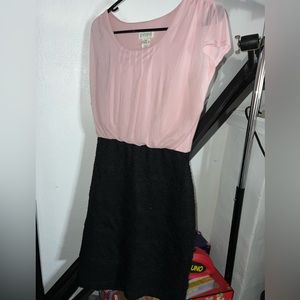 Pink and black cocktail dress